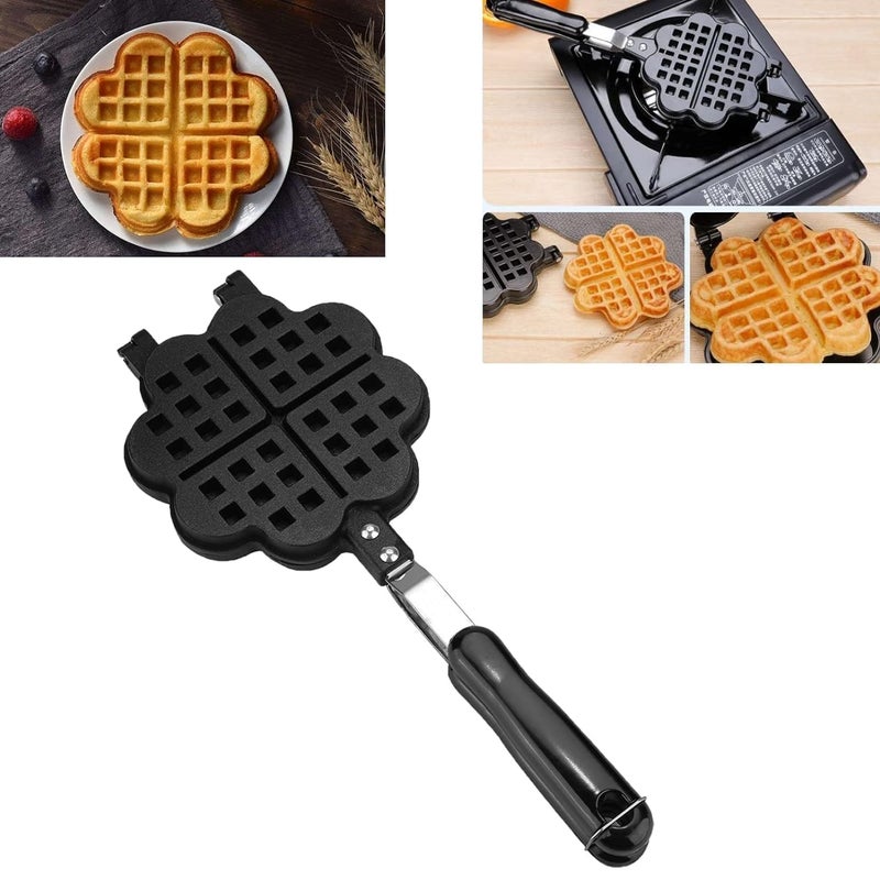 ASPENX Waffle Maker Heart Shaped Waffle Maker Non Stick NonStick Doubleside Waffle Baking Pan Aluminum Alloy Waffle Mould Waffle Press Plate Cooking Baking Tool Sandwich Maker - Image 3