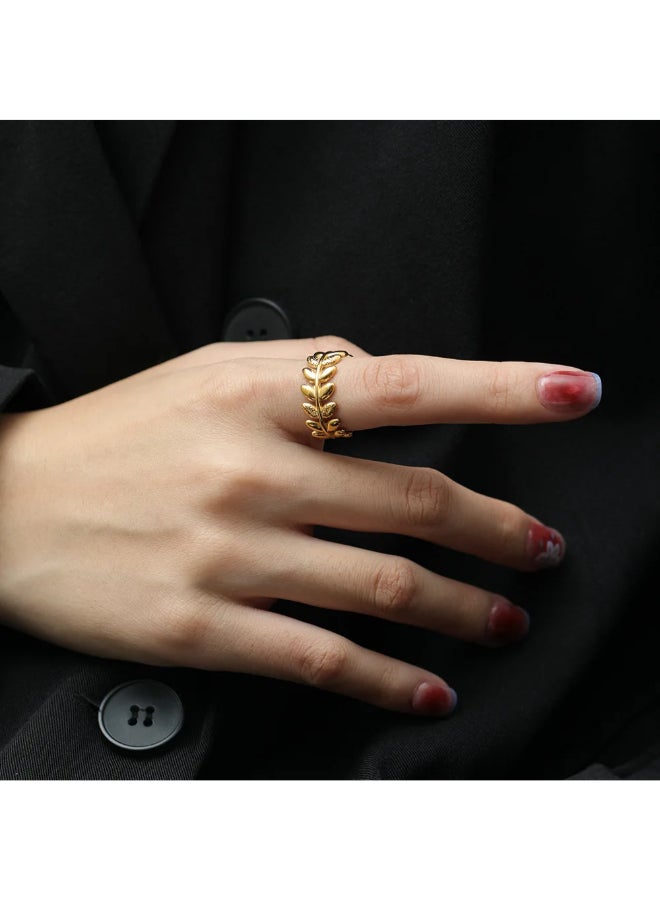 The Black Pearl Accessories Stainless Steel Golden Free Size Ring  - Image 2