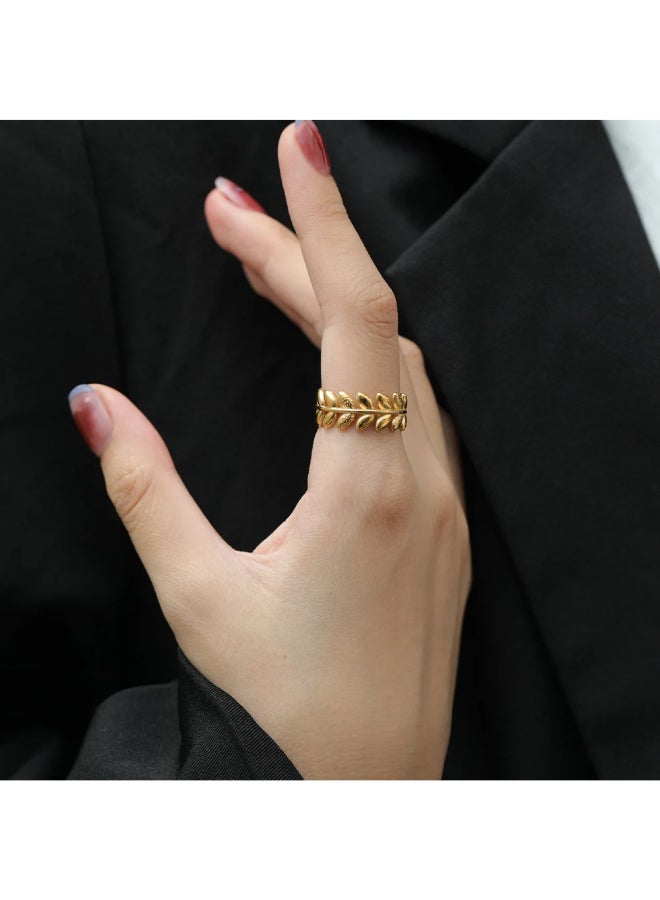 The Black Pearl Accessories Stainless Steel Golden Free Size Ring  - Image 4