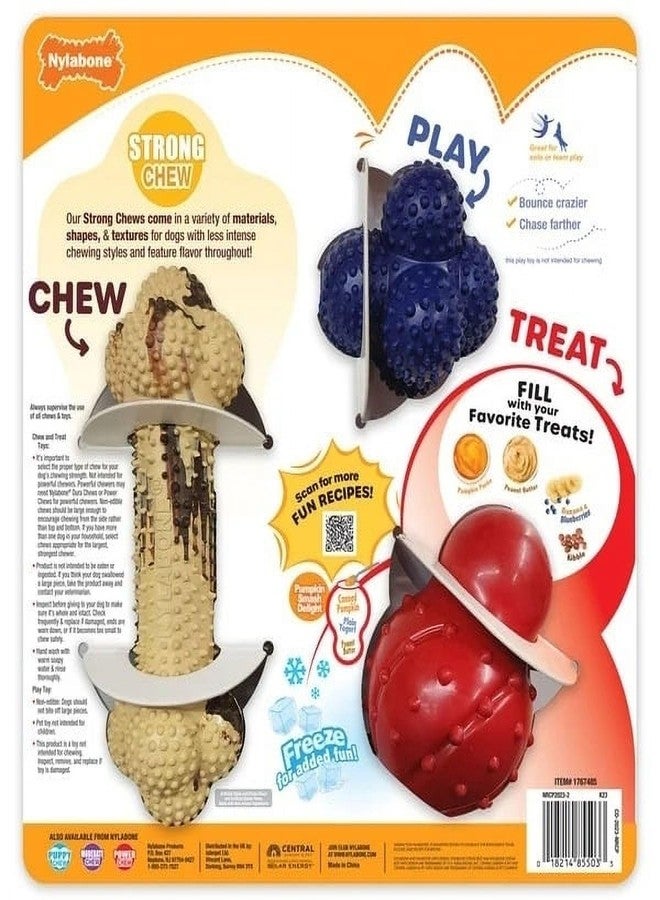 Nylabone Super Tough Rubber Strong and Fun Chew Toy Variety Pack 3 Count - Image 2