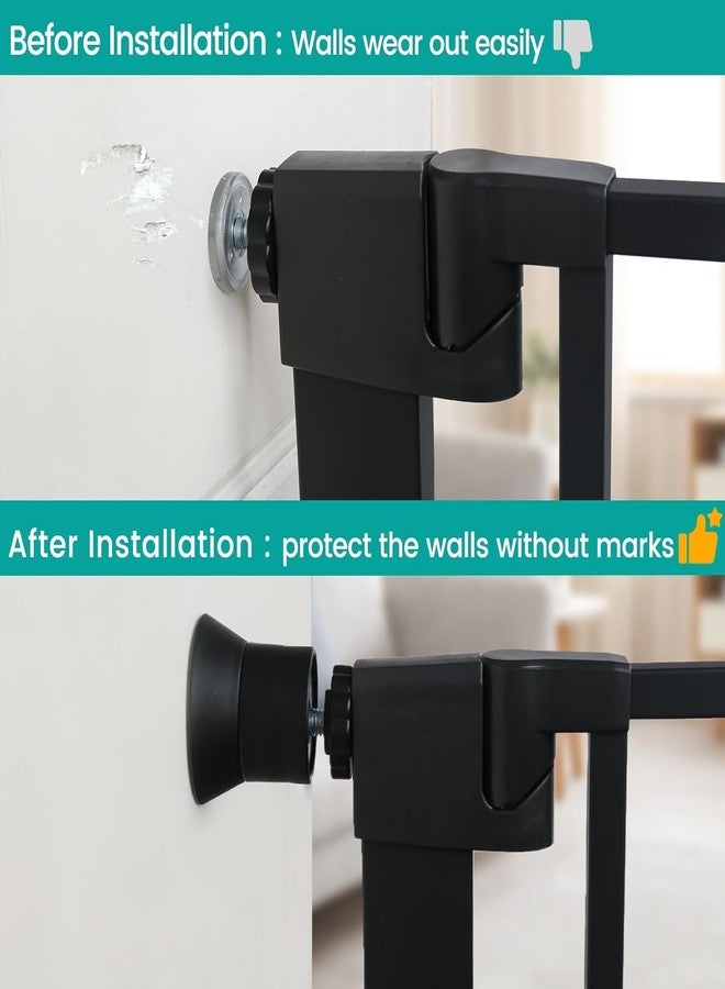 Mumeasy 4 Pack Baby Gate Wall Protector Extender - Pressure Mounted Child Safety Gate Extension Kit Extends 0.86-4.1 in, Protects Walls & Doorways from Pet & D Gates, Works on Stairs & Door, Black - Image 5