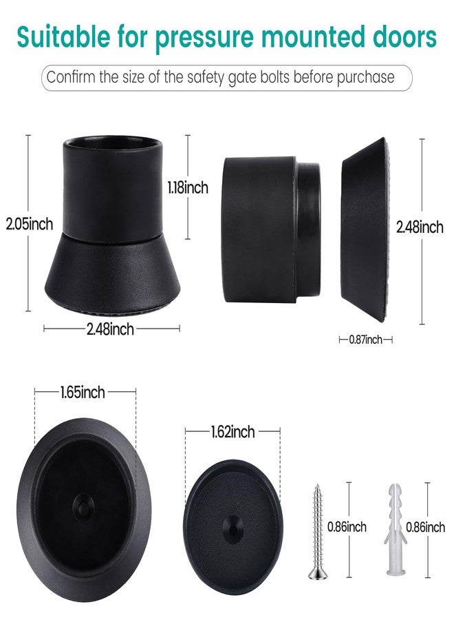 Mumeasy 4 Pack Baby Gate Wall Protector Extender - Pressure Mounted Child Safety Gate Extension Kit Extends 0.86-4.1 in, Protects Walls & Doorways from Pet & D Gates, Works on Stairs & Door, Black - Image 2