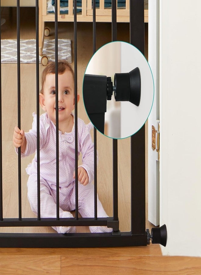 Mumeasy 4 Pack Baby Gate Wall Protector Extender - Pressure Mounted Child Safety Gate Extension Kit Extends 0.86-4.1 in, Protects Walls & Doorways from Pet & D Gates, Works on Stairs & Door, Black - Image 3