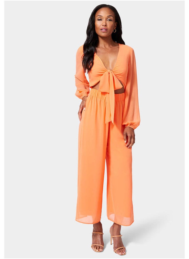 bebe TIE FRONT ELASTIC WAIST JUMPSUIT  - Image 1