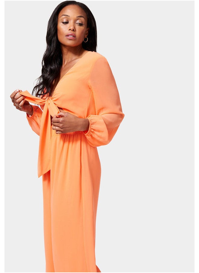 bebe TIE FRONT ELASTIC WAIST JUMPSUIT  - Image 2