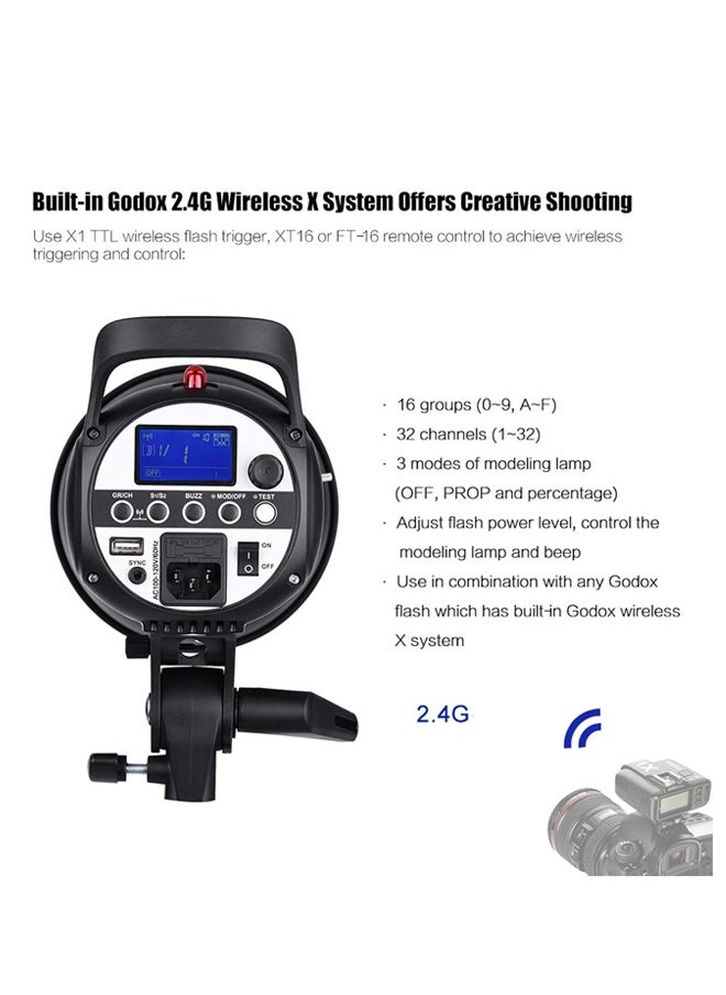 Godox Godox SK400II-V 400Ws Studio Strobe with 2.4G Wireless | 5600K LED Modeling Light for Wedding/Portrait Photography (Upgraded)  - Image 2
