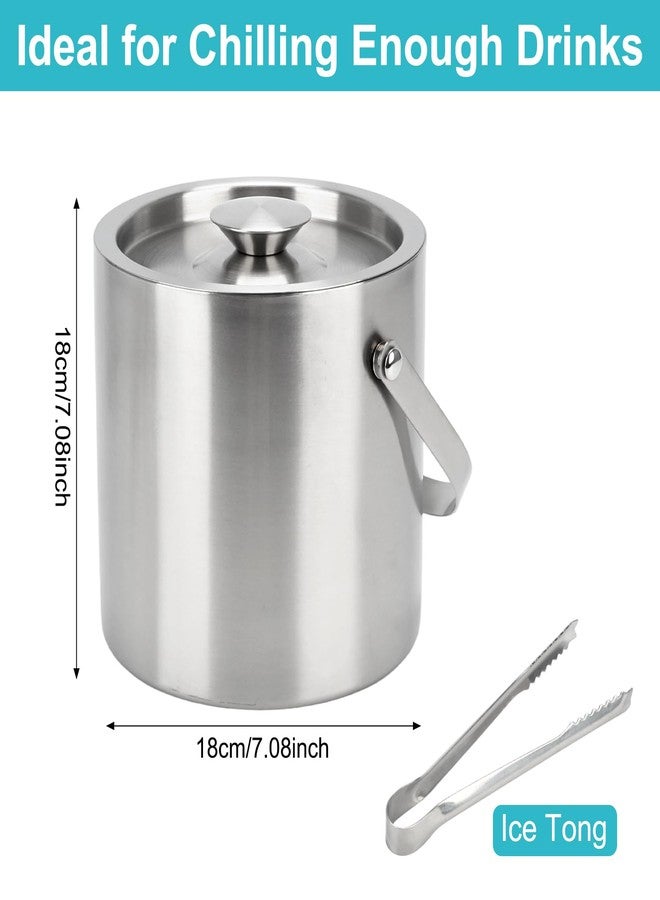 LYFJXX Ice Bucket with Lid & Tong- 3L Insulated Stainless Steel Bucket for Cocktail Bar, Champagne, Chilling Wine (3 L) - Image 2