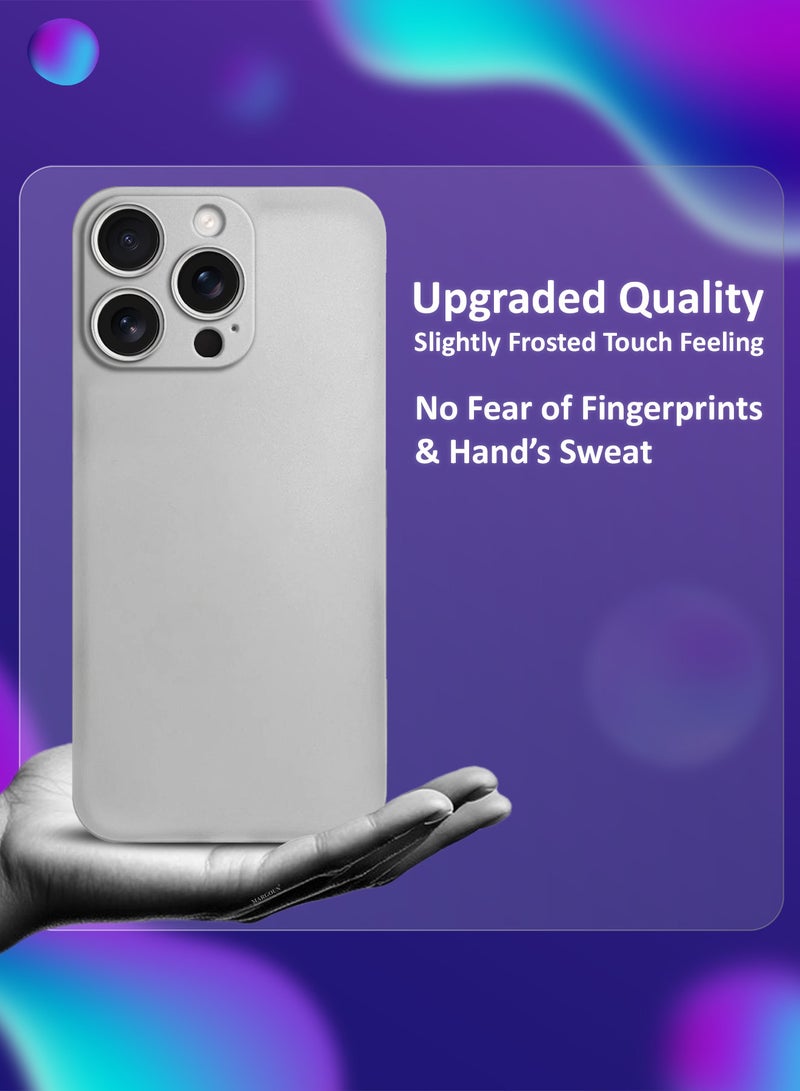 CATANES Thin Case for iPhone 16 Pro , Back Cover Sturdy Durable Ultra-Thin Case Drop Protection Cover Clear - Light Grey - Image 2