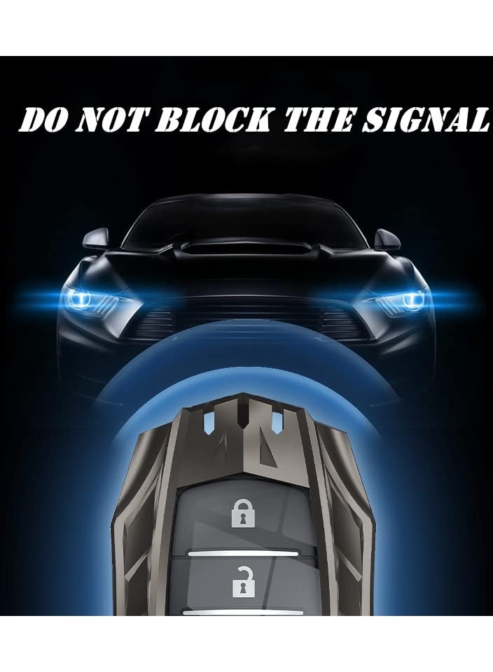 SYOSI Alloy Key Fob Cover with Keychain for Toyota, Metal Zinc Shell TPU Full Protection Key Case for Toyota, Smart Remote Key Accessories for Toyota, Water-Proof and Dust-Proof All Inclusive Key Fob - Image 3