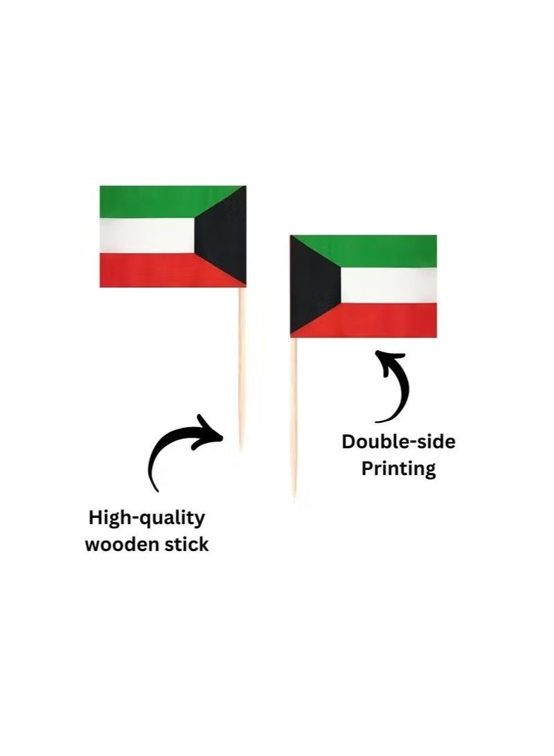 25 Pieces – Kuwait Cupcake Toppers For National Day Decorations – Toothpick Cupcake Toppers – Perfect For Celebrations, Parties And Events – Mini Stick Flags For Decorating Cupcakes, Cakes And Desserts - Image 4