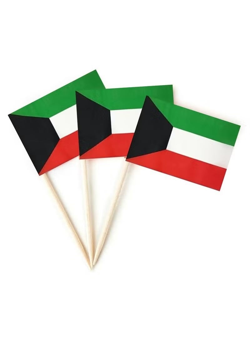 25 Pieces – Kuwait Cupcake Toppers For National Day Decorations – Toothpick Cupcake Toppers – Perfect For Celebrations, Parties And Events – Mini Stick Flags For Decorating Cupcakes, Cakes And Desserts - Image 1