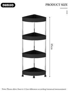 DUNISO 4-Layer Shower Caddy Corner Shelves, Bathroom Shelving Unit Cart with Wheel, Plastic Shower Caddy Organizer Shelf, Rust Proof Corner Open Storage Cart for Bathroom, Kitchen, Laundry  - Image 4