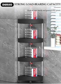 DUNISO 4-Layer Shower Caddy Corner Shelves, Bathroom Shelving Unit Cart with Wheel, Plastic Shower Caddy Organizer Shelf, Rust Proof Corner Open Storage Cart for Bathroom, Kitchen, Laundry  - Image 2