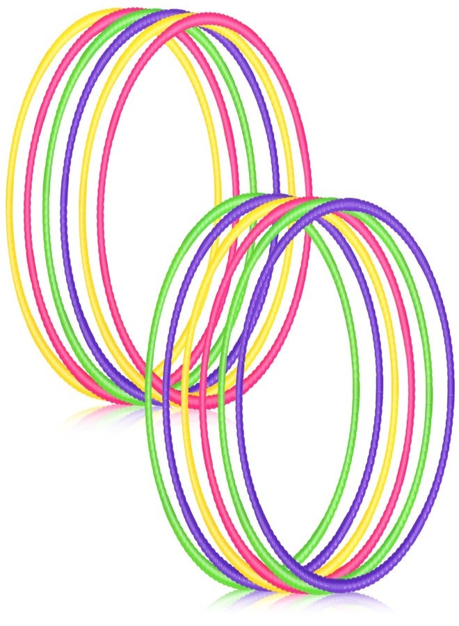 Sratte 12 Pcs Toy Hoop for Kid Detachable Adjustable Toy Hoop Colored Hoop Exercise Ring Plastic Circle for Kid Teen Gymnastics Dog Agility Equipment, Require Self Assembly(Simple Colors, 8 Inch) - Image 1