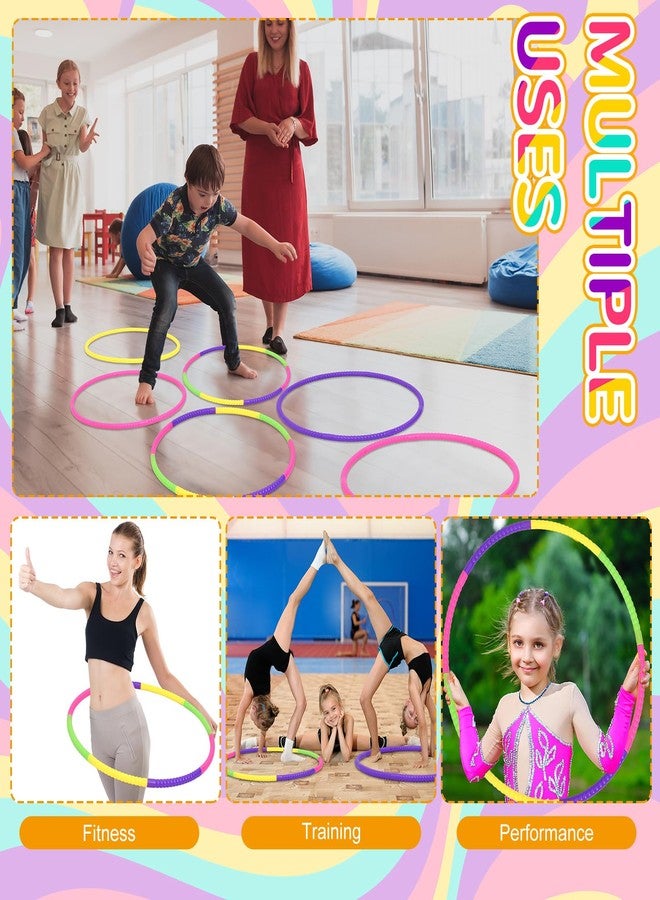 Sratte 12 Pcs Toy Hoop for Kid Detachable Adjustable Toy Hoop Colored Hoop Exercise Ring Plastic Circle for Kid Teen Gymnastics Dog Agility Equipment, Require Self Assembly(Simple Colors, 8 Inch) - Image 4
