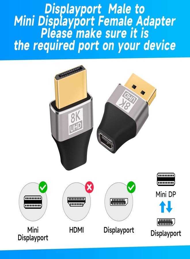 Togconn 8K Mini DP Female to DP Male Adapter 2 Pack - Image 2