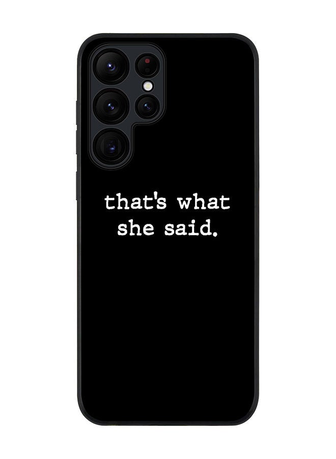 Stylizedd Rugged Black edge case for Samsung Galaxy S23 Ultra 5G Slim fit Soft Case Flexible Rubber Edges Anti Drop TPU Gel Thin Cover - That’s what she said - Image 1