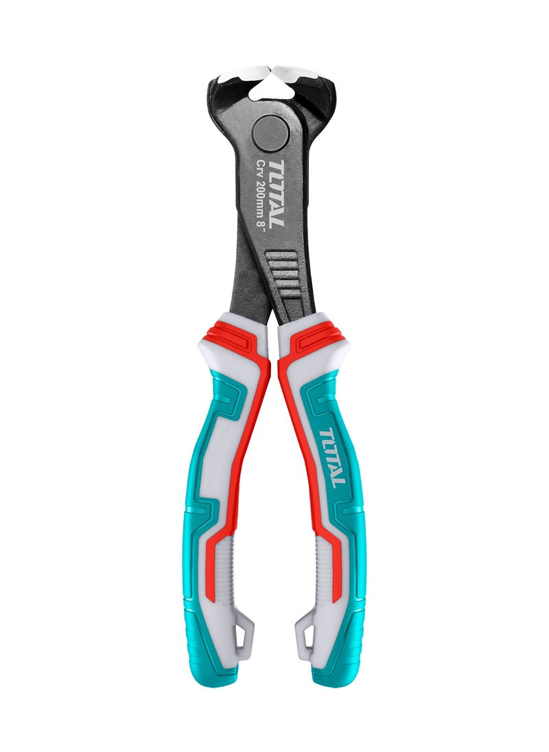 TOTAL Total End Cutting Pliers, 200mm (8"), Cr-V Steel, Black-Oxide Finish, TPR Two Colour Handle  - Image 1