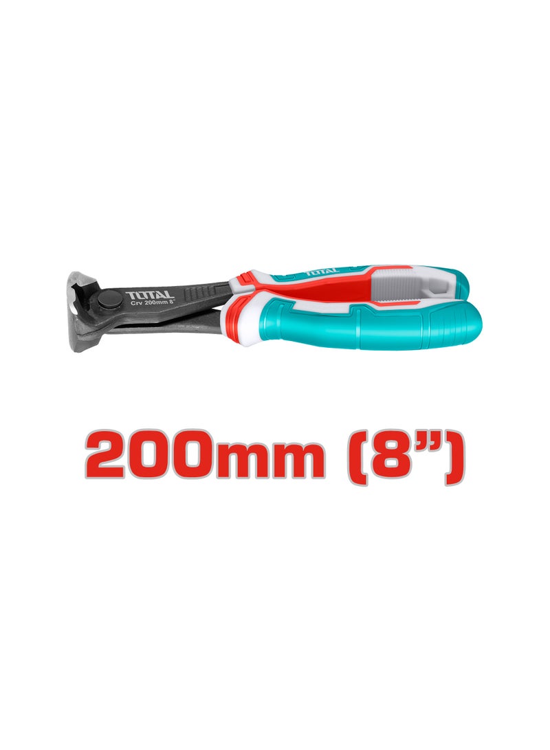 Total End Cutting Pliers, 200mm (8"), Cr-V Steel, Black-Oxide Finish, TPR Two Colour Handle - Image 2