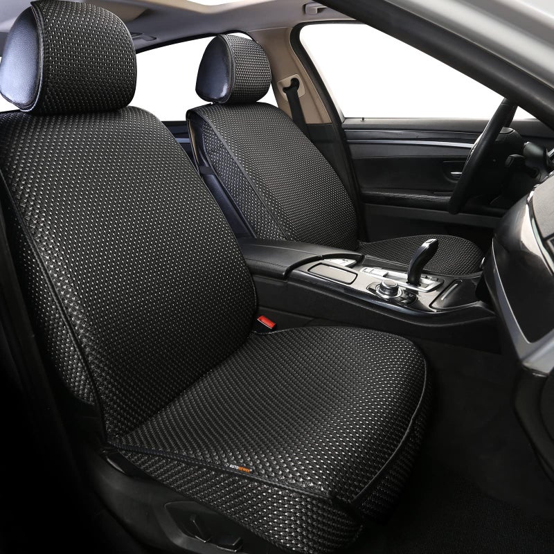 Auto Newer 2PCS Luxury Breathable Car Seat Cover,Front Car Seat Protector, Fit Four Seasons of Universal Automotive Vehicle Cushion Cover, Compatible with 90% Cars,SUV,Trucks (Gray,Front Seats) - Image 1