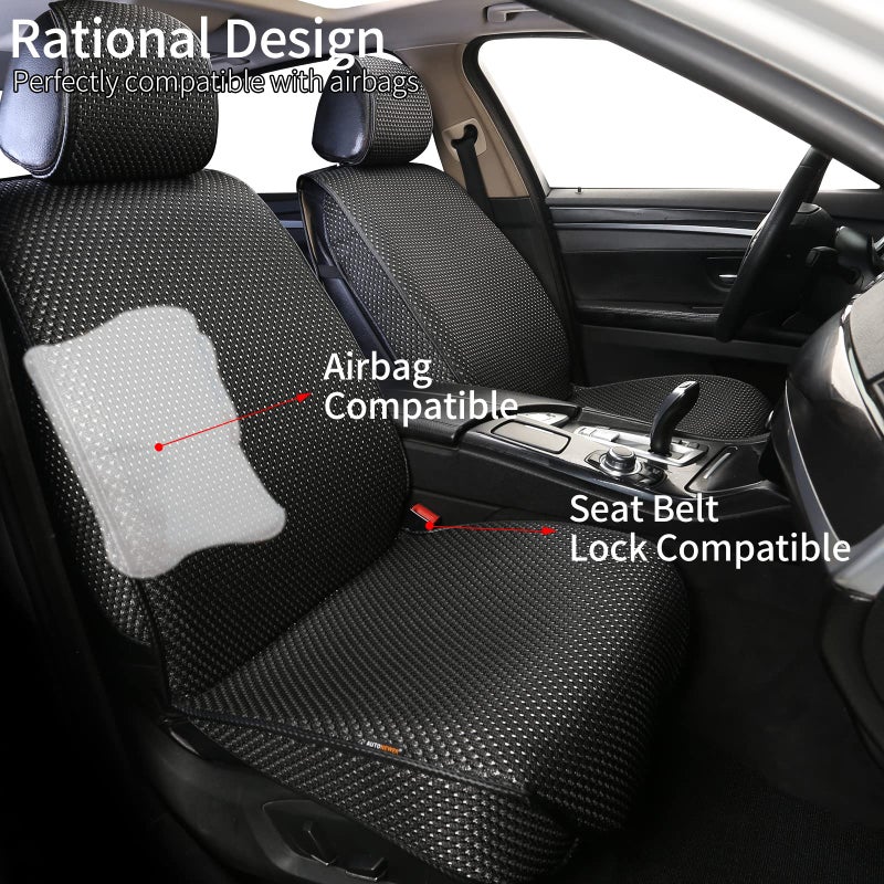 Auto Newer 2PCS Luxury Breathable Car Seat Cover,Front Car Seat Protector, Fit Four Seasons of Universal Automotive Vehicle Cushion Cover, Compatible with 90% Cars,SUV,Trucks (Gray,Front Seats) - Image 4