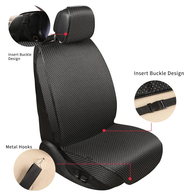 Auto Newer 2PCS Luxury Breathable Car Seat Cover,Front Car Seat Protector, Fit Four Seasons of Universal Automotive Vehicle Cushion Cover, Compatible with 90% Cars,SUV,Trucks (Gray,Front Seats) - Image 3