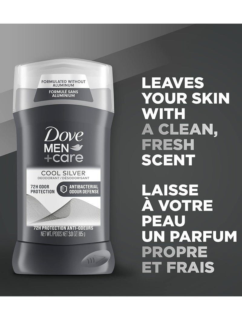 دوف عصا مزيل العرق للحماية من الروائح الكريهة لمدة 72 ساعة، تركيبة مزيل العرق كول سيلفر خالية من الألومنيوم 85 جم - Image 2