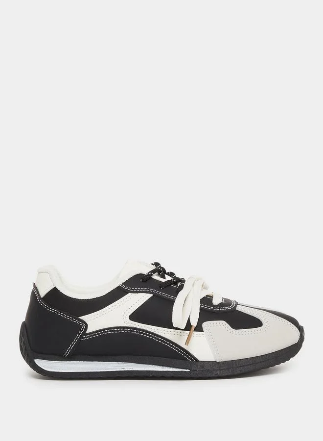 ستايلي Styli Color Block Lace-Up Sneakers