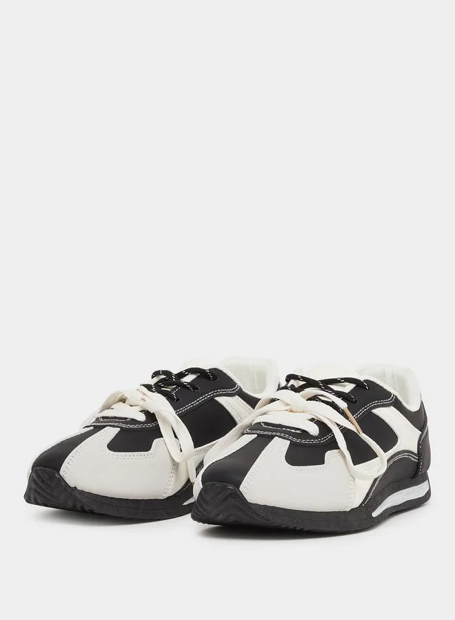 ستايلي Styli Color Block Lace-Up Sneakers