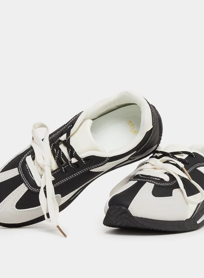 Styli Styli Color Block Lace-Up Sneakers