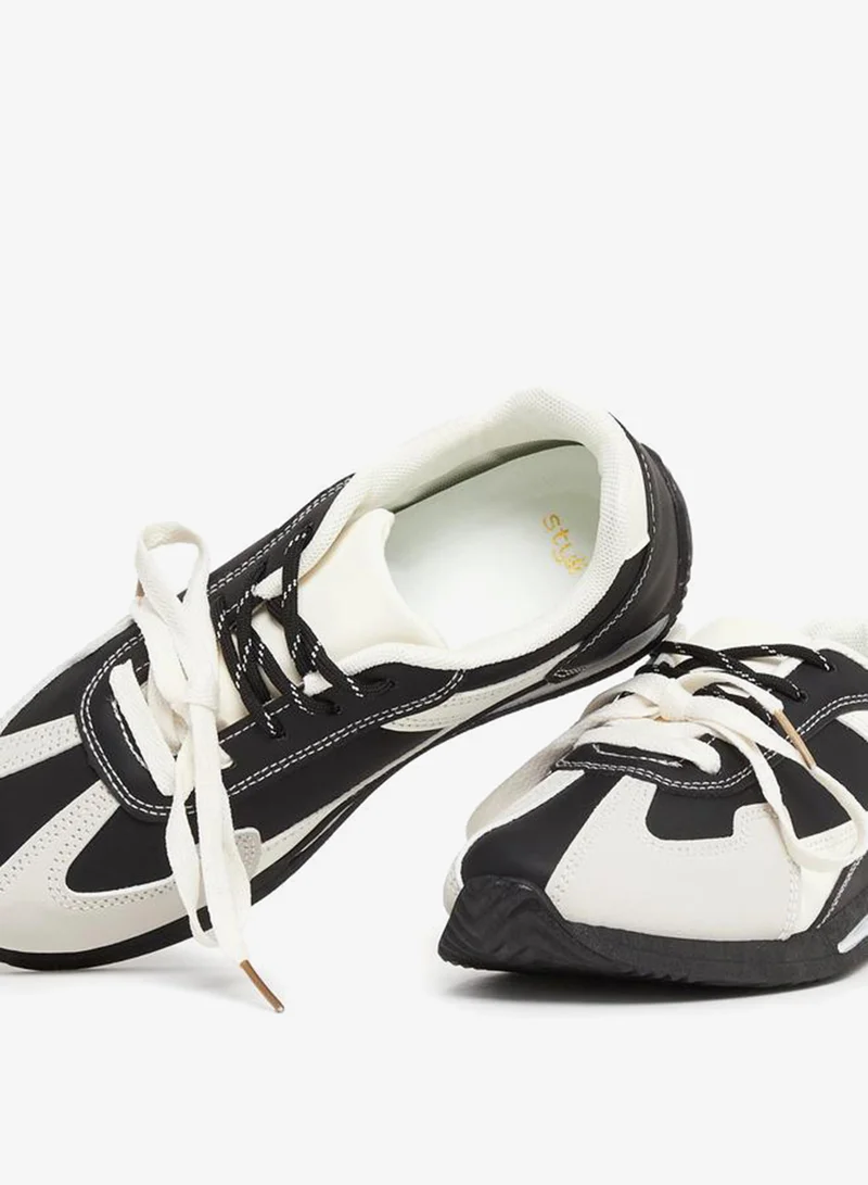 Styli Active Color Block Lace-Up Sneakers