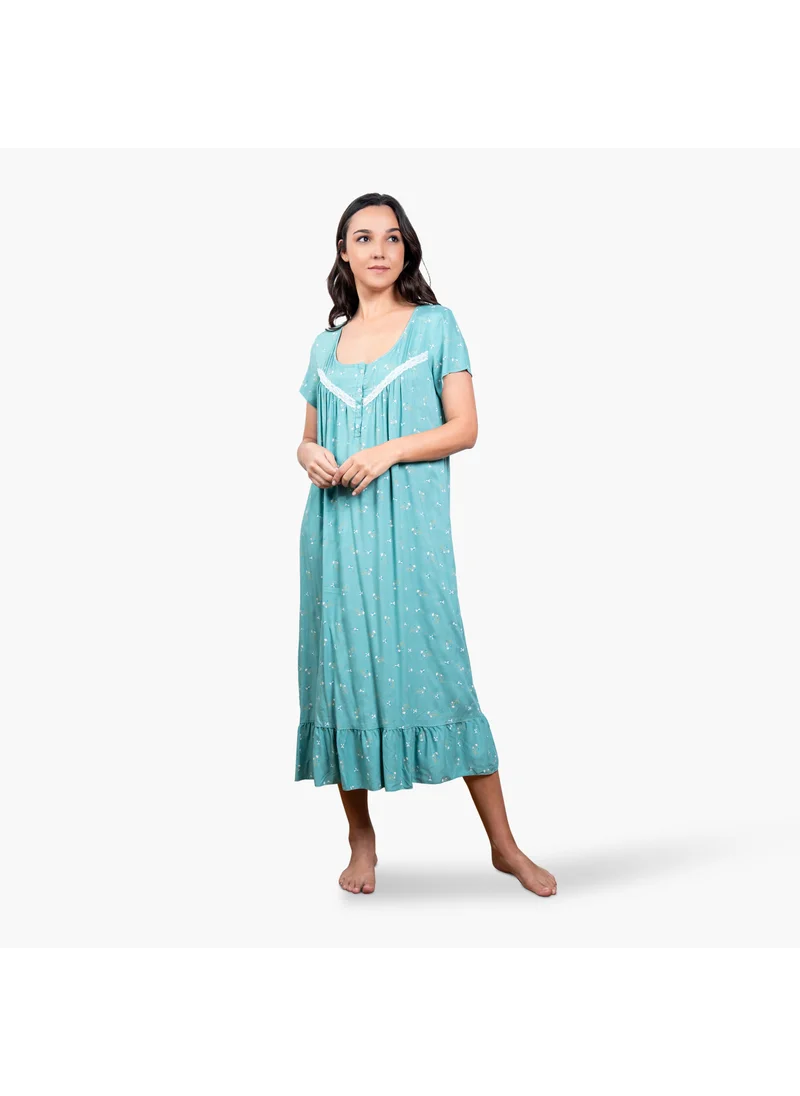 Aadaraya Floral Print Night Gown