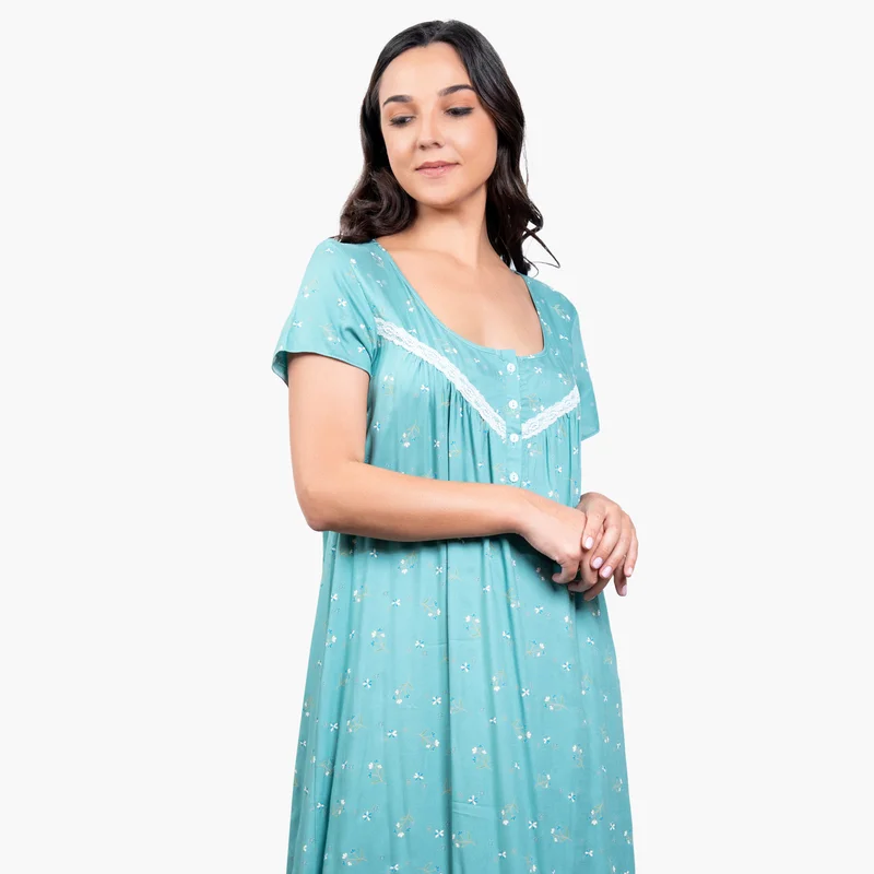 Aadaraya Floral Print Night Gown