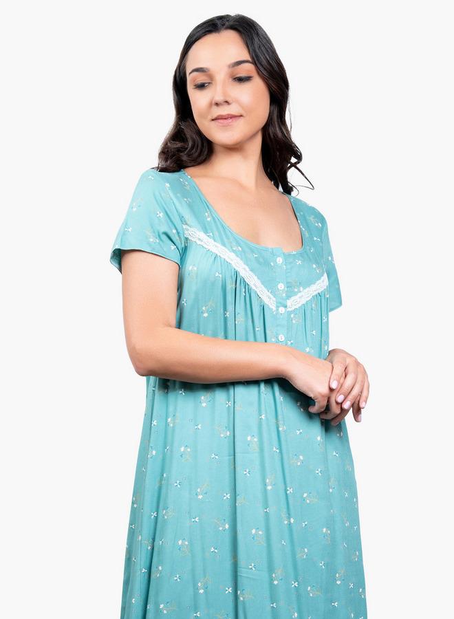 Aadaraya Floral Print Night Gown - Image 3