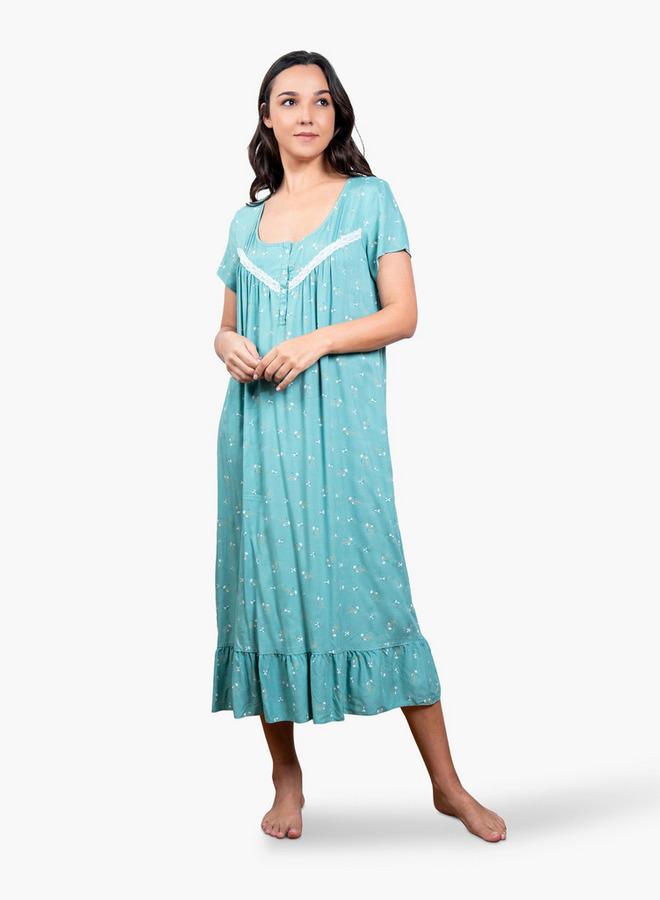 Aadaraya Floral Print Night Gown - Image 1