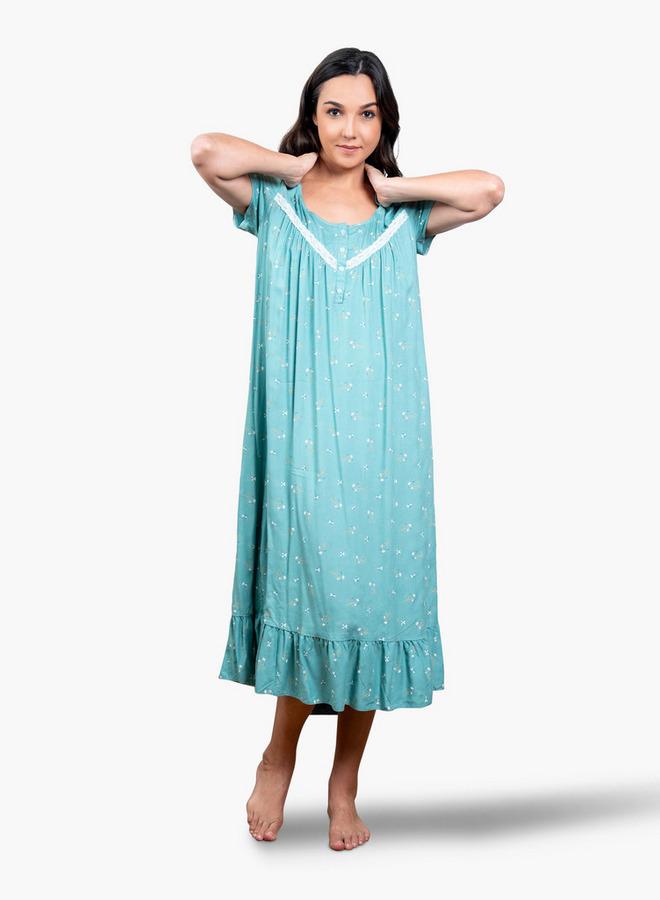 Aadaraya Floral Print Night Gown - Image 2