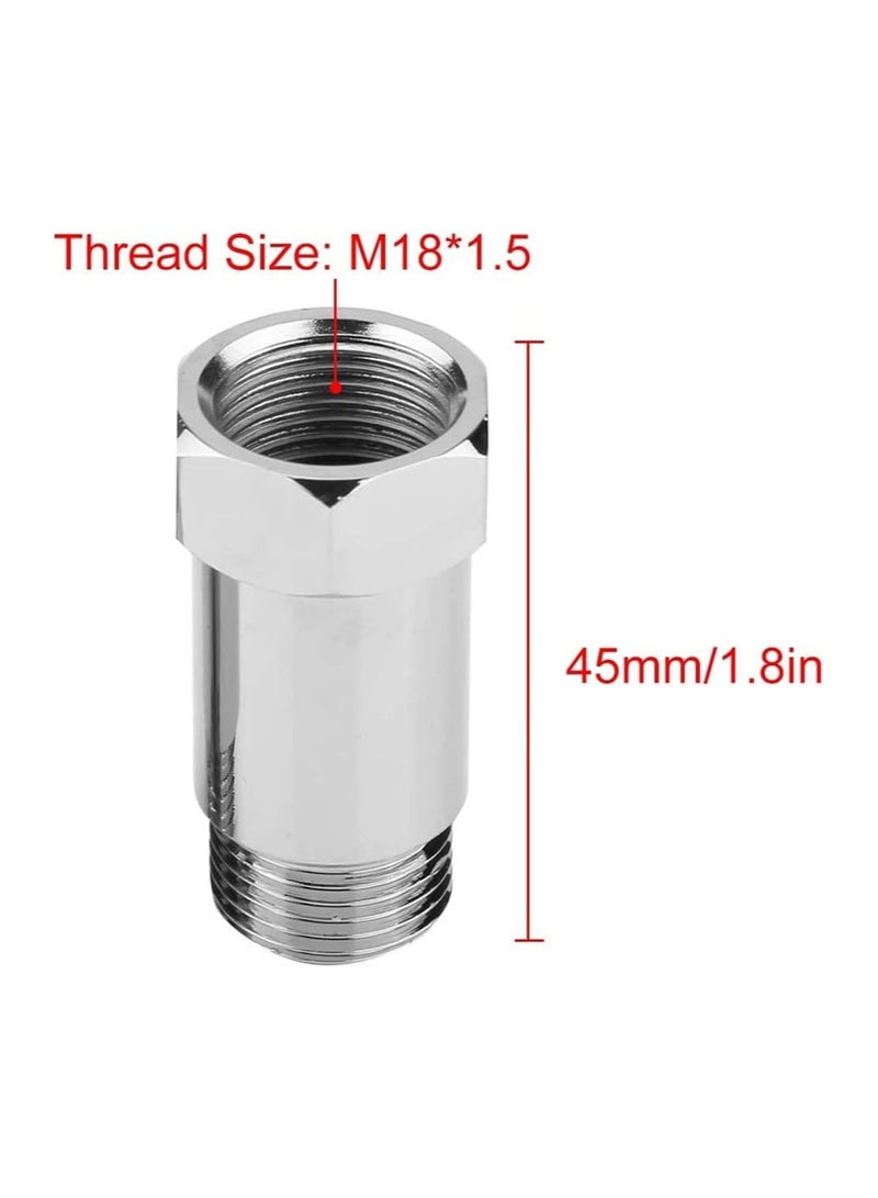 موصل حساس O2 عالمي 2 قطع 45مم M18 15 إصلاح ضوء فحص المحرك محول لأنظمة العادم فضي - Image 5