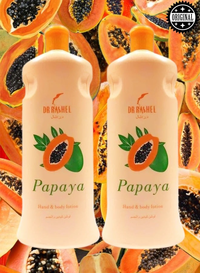 RASHELL 2 Pieces Dr Rashel Papaya Whitening Hand And Body Lotion 600ml - Image 1