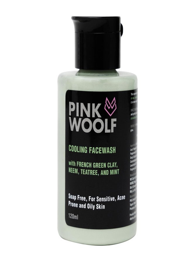 Pink Woolf Cooling Face Wash | French Green Clay, Neem, Tea Tree & Mint For A Soothing & Oil-Free Face | Suitable For Sensitive, Acne-Prone & Oily Skin | 120ml (Pack Of 1) - Image 1