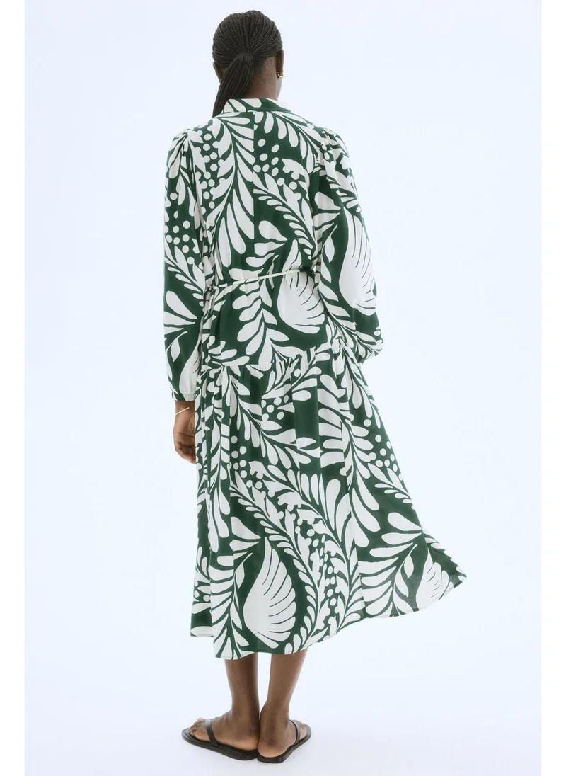 اتش اند ام Long puff-sleeved dress