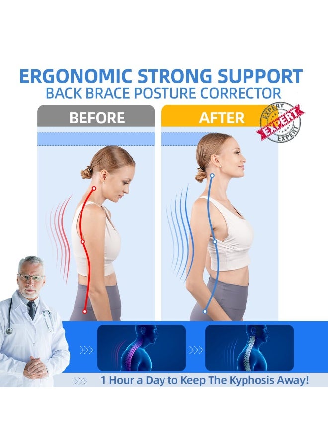 Upgraded Posture Corrector for Men & Women - Full Back Support Brace - Max Pain Relief & Scoliosis Hunchback Correction - Durable - Image 2
