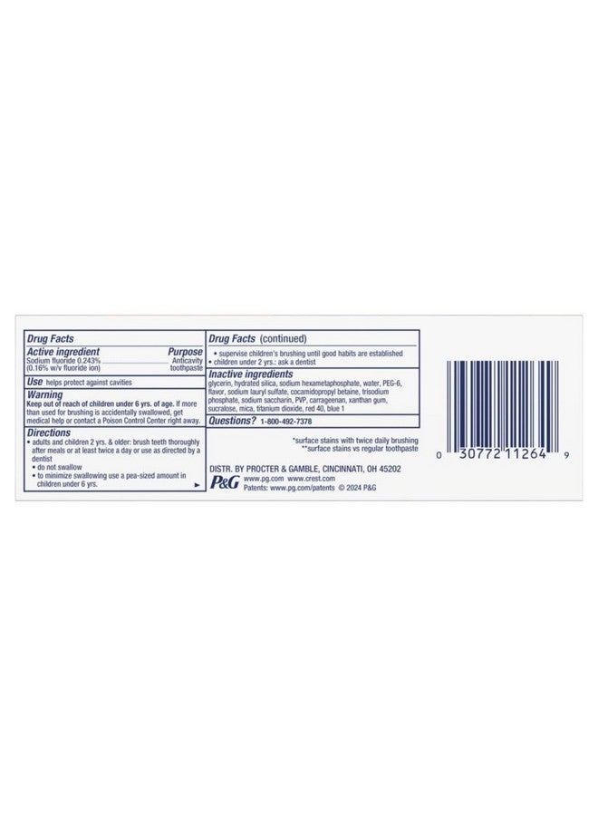 كرست معجون أسنان 3D White Brilliance Luminous Purple Teeth لتبييض الأسنان، عبوة من 3 قطع، 4.6 أونصة، معجون أسنان مضاد للتسوس بالفلورايد، يحارب البقع السطحية بنسبة 100%، يمنع البقع بفعالية لمدة 24 ساعة - Image 3