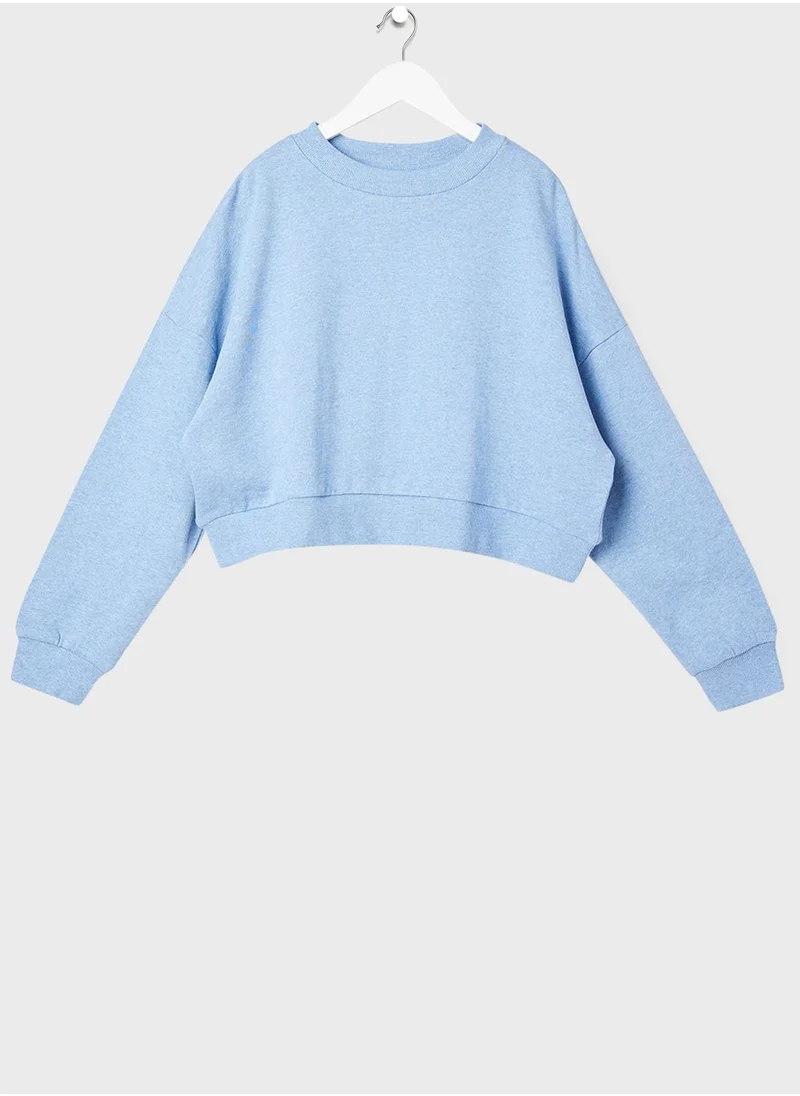 MANGO Youth Oversized Crop Sweatshirt