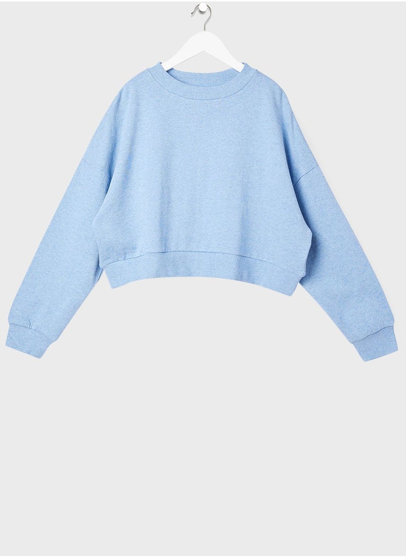 MANGO Youth Oversized Crop Sweatshirt  - Image 1