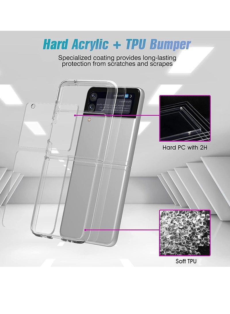 DUSALA Ultra-Thin Hard Transparent Premium PC Lightweight Protective Phone Cover for Samsung Galaxy Z Flip 3 5G 2021 - Image 3