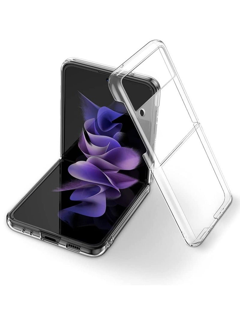 DUSALA Ultra-Thin Hard Transparent Premium PC Lightweight Protective Phone Cover for Samsung Galaxy Z Flip 3 5G 2021 - Image 1