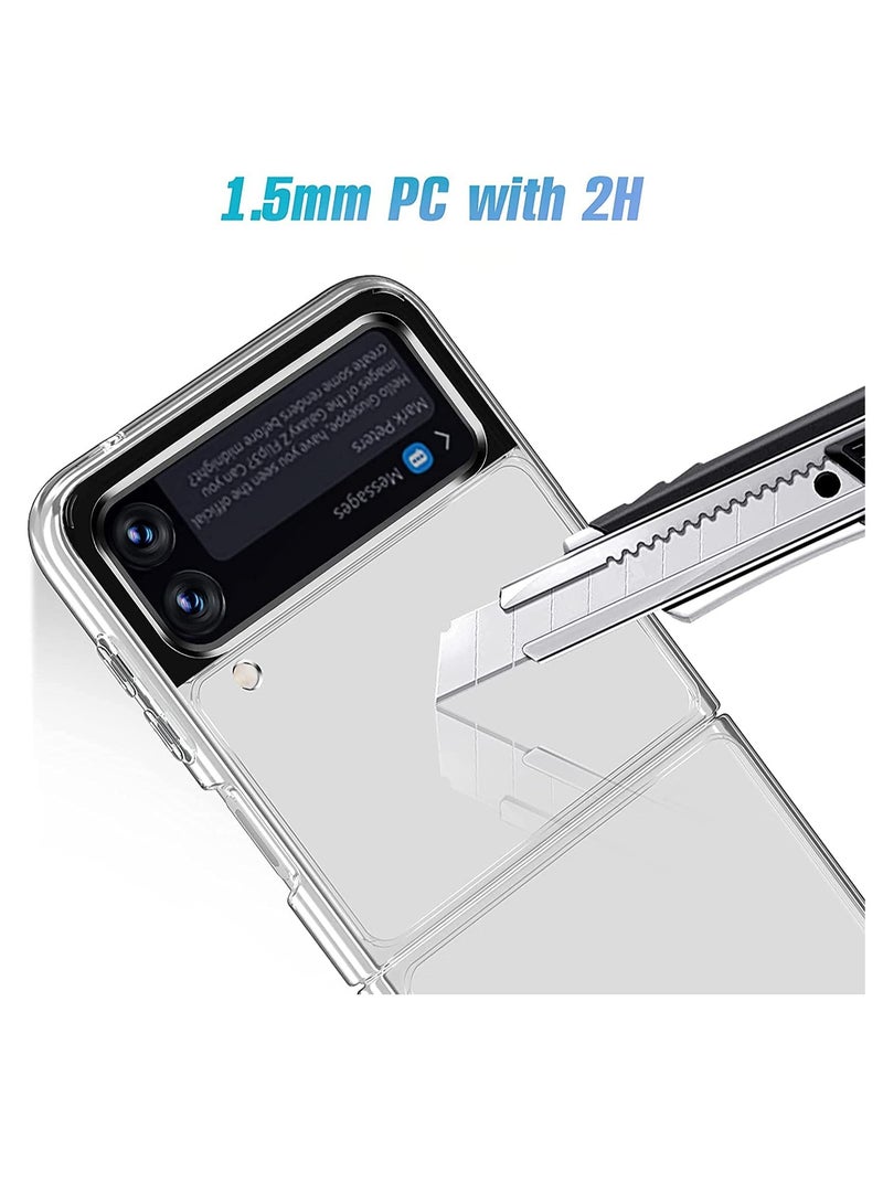 DUSALA Ultra-Thin Hard Transparent Premium PC Lightweight Protective Phone Cover for Samsung Galaxy Z Flip 3 5G 2021 - Image 5