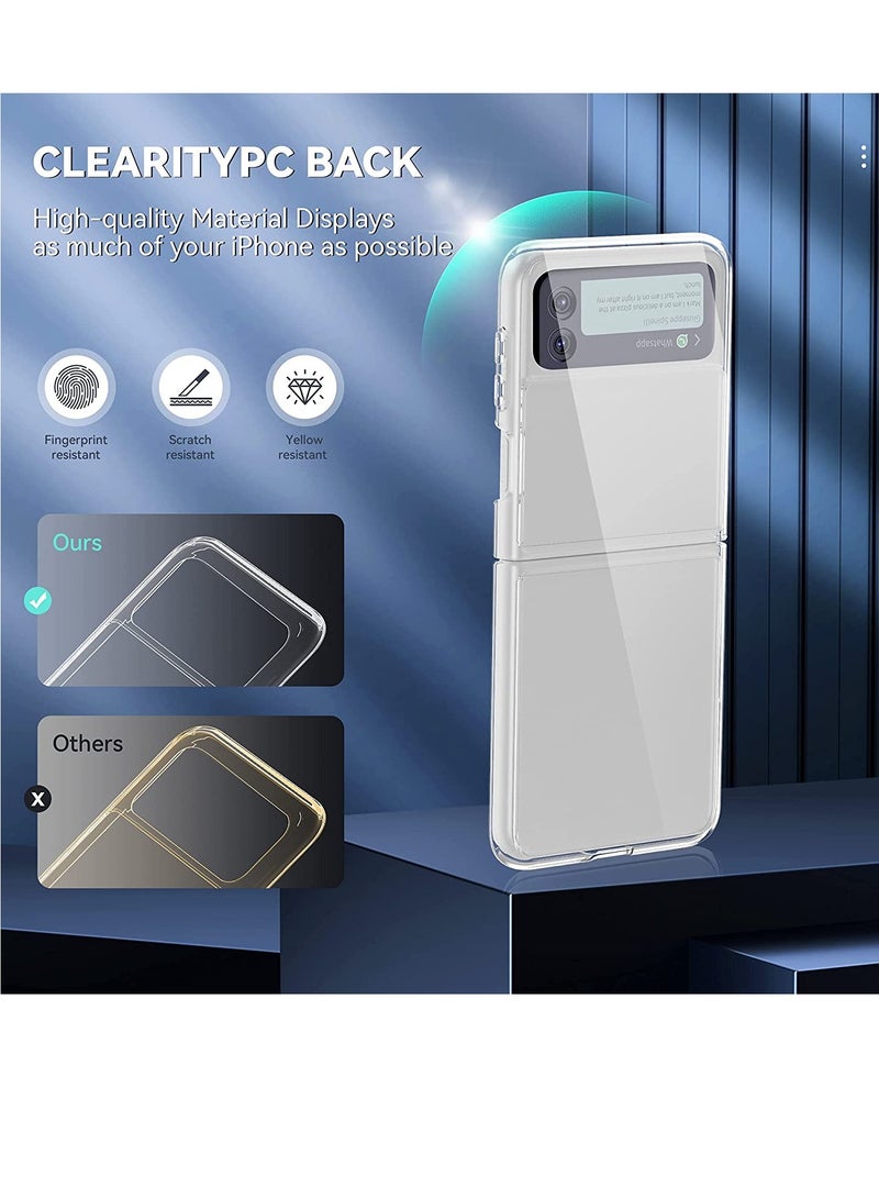 DUSALA Ultra-Thin Hard Transparent Premium PC Lightweight Protective Phone Cover for Samsung Galaxy Z Flip 3 5G 2021 - Image 4
