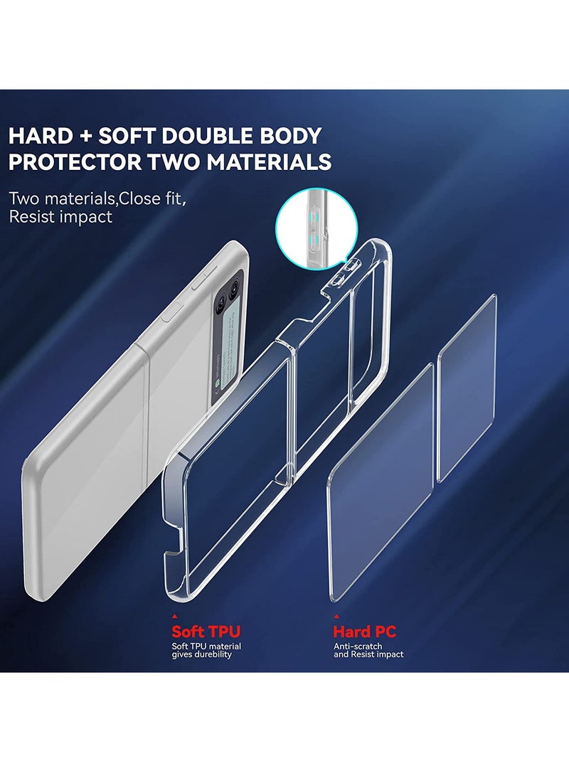 DUSALA Ultra-Thin Hard Transparent Premium PC Lightweight Protective Phone Cover for Samsung Galaxy Z Flip 3 5G 2021 - Image 2