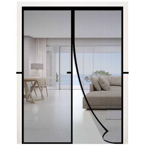 RELIANCER Fiberglass Magnetic Door Screen,Fit Door Size 34"x78",Auto Close Screen Door Mesh w/Magnets,Patio Doorway Net Screens,Self-Closing Doors Cover,Anti Mosquito Doorway Curtain,Mesh Partition - Image 1
